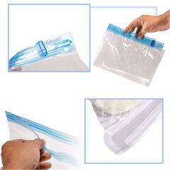 Вакуумные роликовые пакеты для одежды, 9 шт., 3 размера цена и информация | Вешалки и мешки для одежды | pigu.lt
