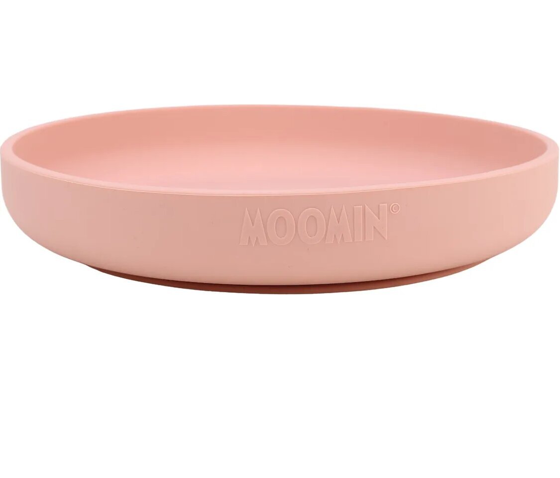 Silikoninė lėkštė Moomin Silicone, rožinė, 4+ mėn kaina ir informacija | Kūdikių indai, indeliai pienui ir įrankiai | pigu.lt