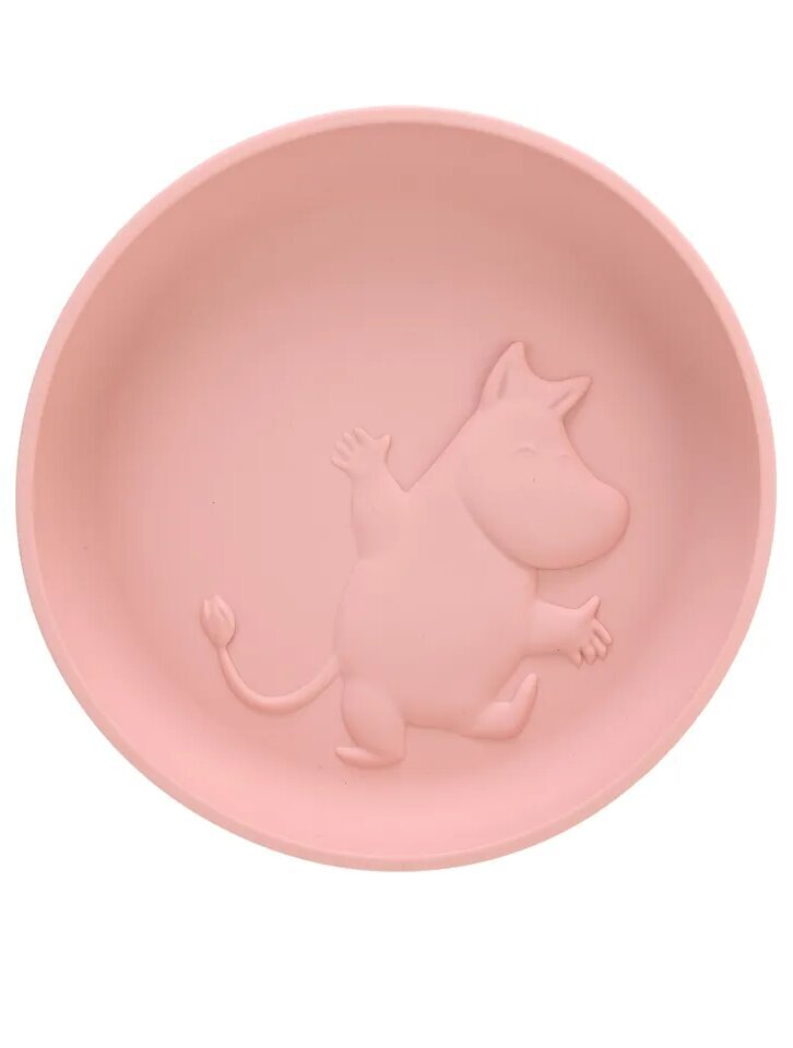 Silikoninė lėkštė Moomin Silicone, rožinė, 4+ mėn kaina ir informacija | Kūdikių indai, indeliai pienui ir įrankiai | pigu.lt