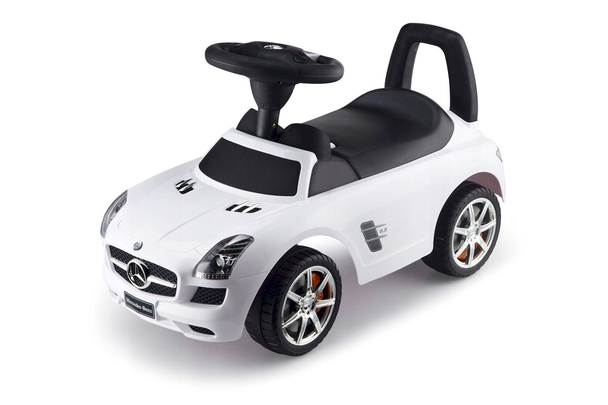 Stumiamas automobilis Mercedes SLS, baltas kaina ir informacija | Žaislai kūdikiams | pigu.lt