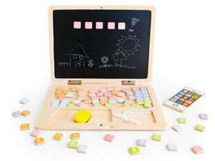 Деревянный развивающий блокнот с магнитной доской Ecotoys цена и информация | Развивающие игрушки | pigu.lt