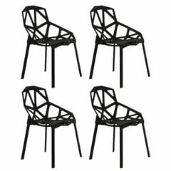 4-ių kėdžių komplektas ModernHome PC-015, juodas kaina ir informacija | Virtuvės ir valgomojo kėdės | pigu.lt