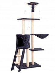 Kačių draskyklė su nameliu ir žaislu ModernHome, 138 cm kaina ir informacija | Draskyklės | pigu.lt