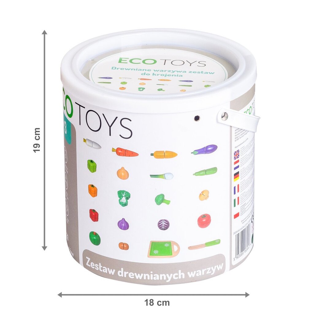 Pjaustomos žaislinės daržovės Ecotoys, 20 d. цена и информация | Žaislai mergaitėms | pigu.lt