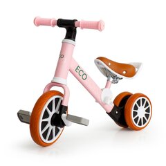 Triratukas su pedalais Ecotoys 2in1, rožinis kaina ir informacija | Triratukai | pigu.lt