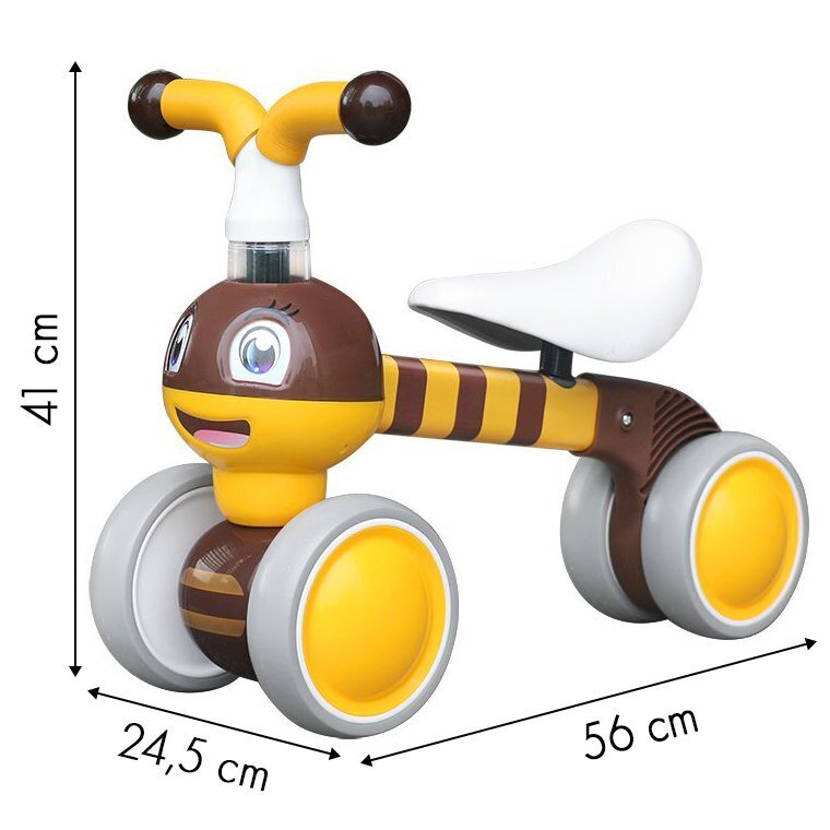 Keturratis balansinis dviratukas bitė Ecotoys цена и информация | Balansiniai dviratukai | pigu.lt