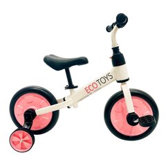 Балансировочный велосипед с розовыми педалями Ecotoys 3в1 цена и информация | Трехколесные велосипеды | pigu.lt