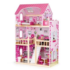 Деревянный кукольный домик со светодиодной мебелью Ecotoys цена и информация | Игрушки для девочек | pigu.lt