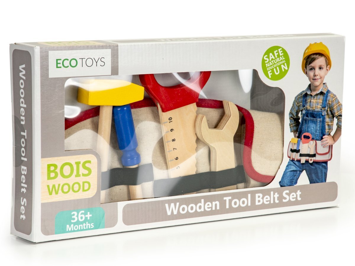 Medinių įrankių rinkinys su diržu Ecotoys kaina ir informacija | Žaislai berniukams | pigu.lt