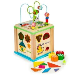 Деревянный развивающий кубик с доской для рисования Ecotoys цена и информация | Развивающие игрушки | pigu.lt