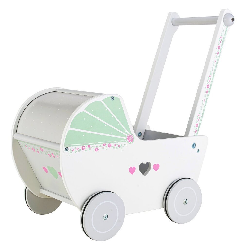 Medinis lėlių vežimėlis Ecotoys kaina ir informacija | Žaislai mergaitėms | pigu.lt