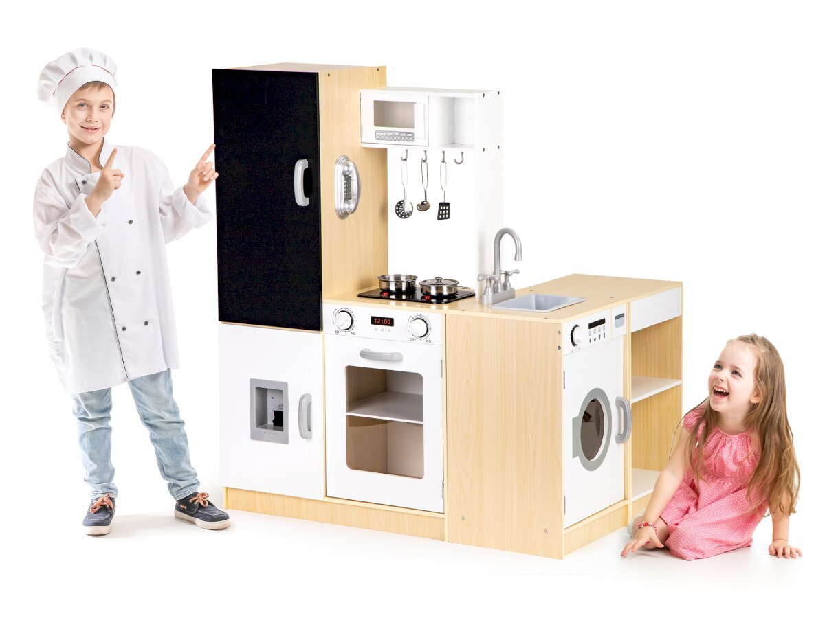 Medinė žaislinė virtuvėlė xxl Ecotoys kaina ir informacija | Žaislai mergaitėms | pigu.lt