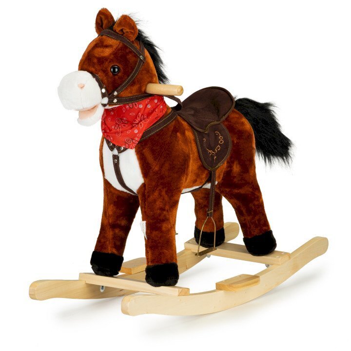 Supamasis arklys su garsais Ecotoys, rudas цена и информация | Žaislai kūdikiams | pigu.lt