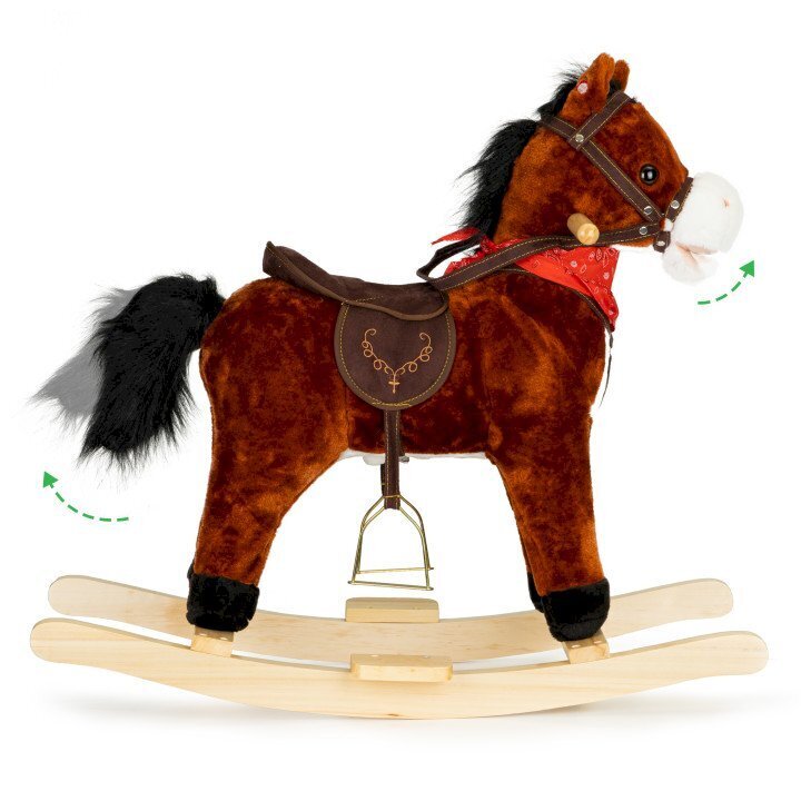 Supamasis arklys su garsais Ecotoys, rudas цена и информация | Žaislai kūdikiams | pigu.lt