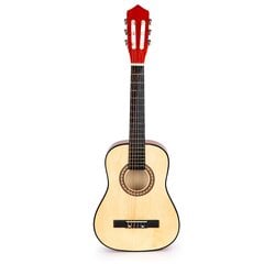 Vaikiška medinė 6 stygų gitara Ecotoys, ruda kaina ir informacija | Lavinamieji žaislai | pigu.lt
