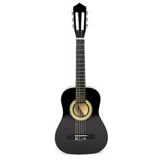 Vaikiška medinė 6 stygų gitara Ecotoys, juoda kaina ir informacija | Lavinamieji žaislai | pigu.lt