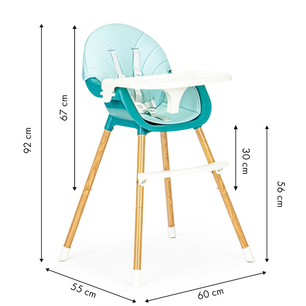 Maitinimo kėdutė 2in1 Ecotoys, mėlyna kaina ir informacija | Maitinimo kėdutės | pigu.lt
