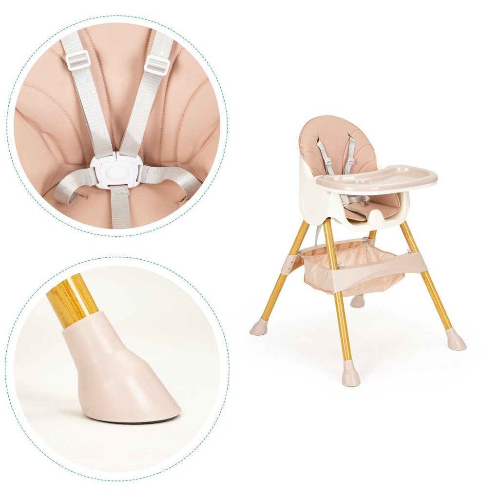 Maitinimo kėdutė 2in1 Ecotoys, rožinė цена и информация | Maitinimo kėdutės | pigu.lt