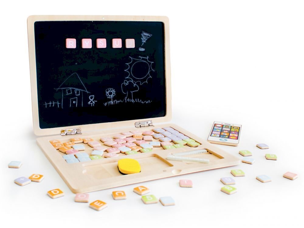 Edukacinė magnetinė lenta Nešiojamasis kompiuteris Ecotoys, 82 d. kaina ir informacija | Lavinamieji žaislai | pigu.lt