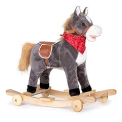 Прогулочная лошадь с колесами и седлом, серая цена и информация | Игрушки для малышей | pigu.lt