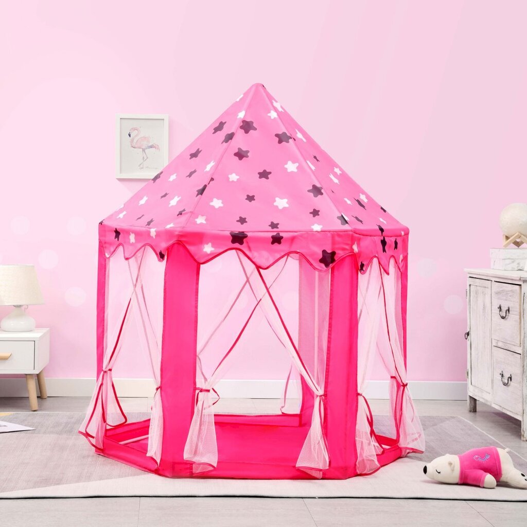 Vaikiška palapinė - princesės pilis Iplay, rožinė kaina ir informacija | Vaikų žaidimų nameliai | pigu.lt