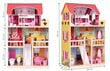 Medinis lėlių namelis su priedais, Ecotoys, geltonas, 15 d. kaina ir informacija | Žaislai mergaitėms | pigu.lt