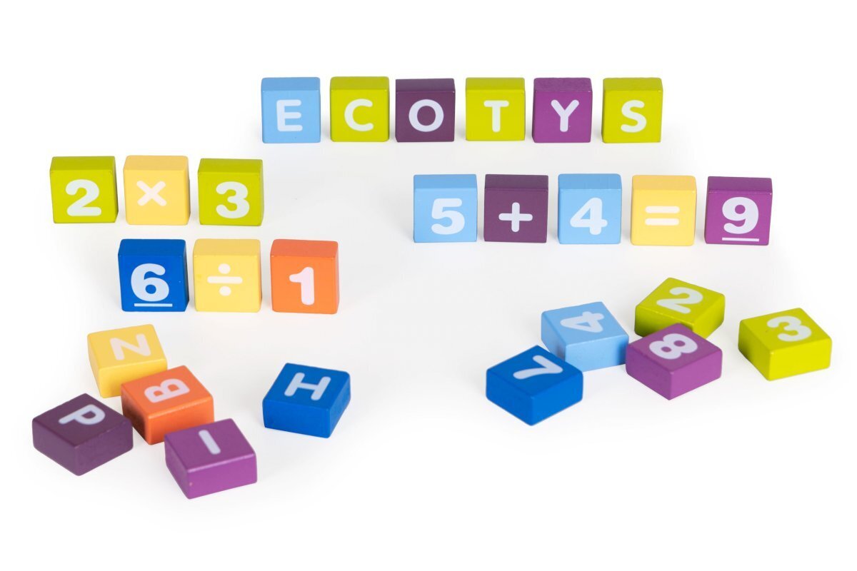 Medinės kaladėlės Ecotoys, 108 d. kaina ir informacija | Konstruktoriai ir kaladėlės | pigu.lt