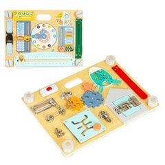 Dvipusė medinė sensorinė edukacinė lenta vaikams Ecotoys kaina ir informacija | Lavinamieji žaislai | pigu.lt