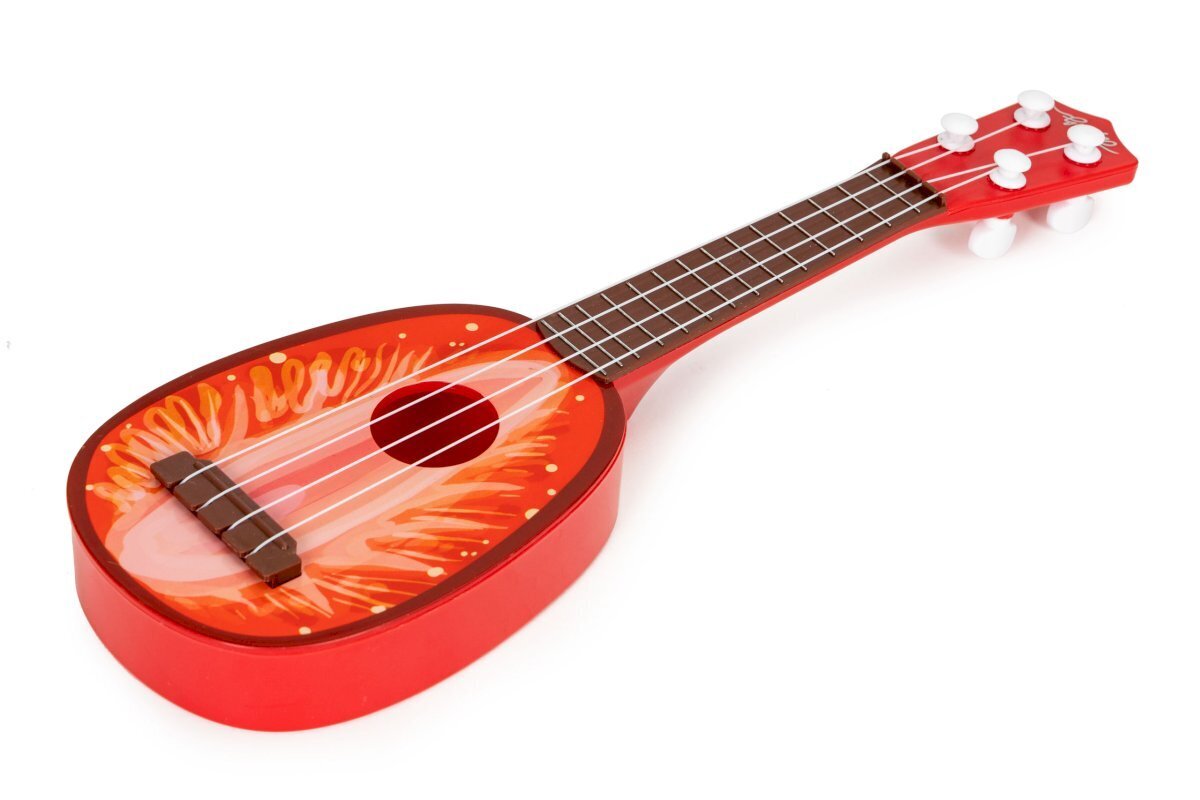 Ukulele gitara vaikams Ecotoys Braškė kaina ir informacija | Lavinamieji žaislai | pigu.lt