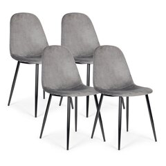 4-ių kėdžių komplektas ModerHome J933, pilkas kaina ir informacija | Virtuvės ir valgomojo kėdės | pigu.lt