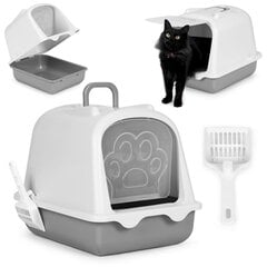 Uždara kraiko dėžė su durelėmis ir kaušeliu Petsi, pilka kaina ir informacija | Kačių tualetai | pigu.lt