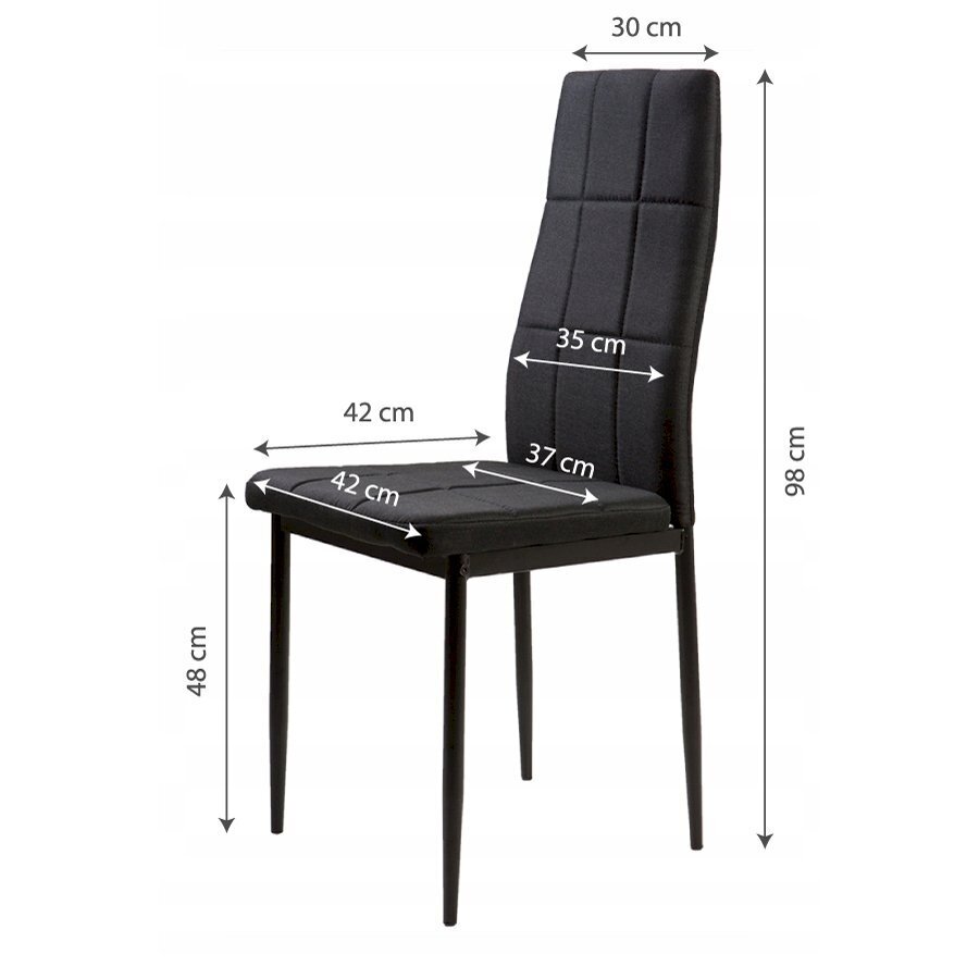 4-ių kėdžių komplektas ModerHome DC860, juodas kaina ir informacija | Virtuvės ir valgomojo kėdės | pigu.lt