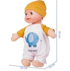 Minkšta lėlė kūdikis su garsais, 30 cm цена и информация | Мягкие игрушки | pigu.lt