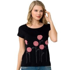 Marškinėliai moterims Ozkan 23627, juodi kaina ir informacija | Marškinėliai moterims | pigu.lt