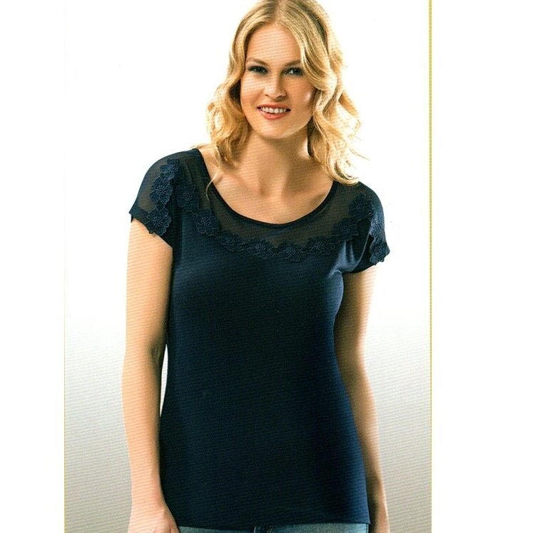 Marškinėliai moterims Ozkan 22451, mėlyni kaina ir informacija | Marškinėliai moterims | pigu.lt