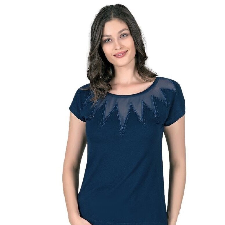 Marškinėliai moterims Ozkan 21819, mėlyni kaina ir informacija | Marškinėliai moterims | pigu.lt