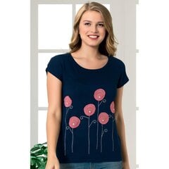 Marškinėliai moterims Ozkan 23627, mėlyni kaina ir informacija | Marškinėliai moterims | pigu.lt