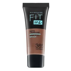 Maybelline Fit Me! Foundation Matte + Poreless 365 Espresso с матирующим эффектом 30 мл цена и информация | Пудры, базы под макияж | pigu.lt