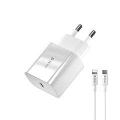 Devia wall charger Smart PD 20W 1x USB-C white + Lightning - USB-C cable V2 цена и информация | Зарядные устройства для телефонов | pigu.lt