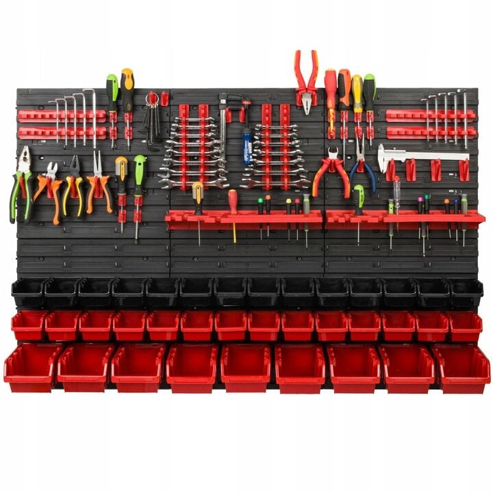Sienelė įrankiams su įvairiomis lentynomis Fluxar 013 117x78 cm kaina ir informacija | Įrankių dėžės, laikikliai | pigu.lt