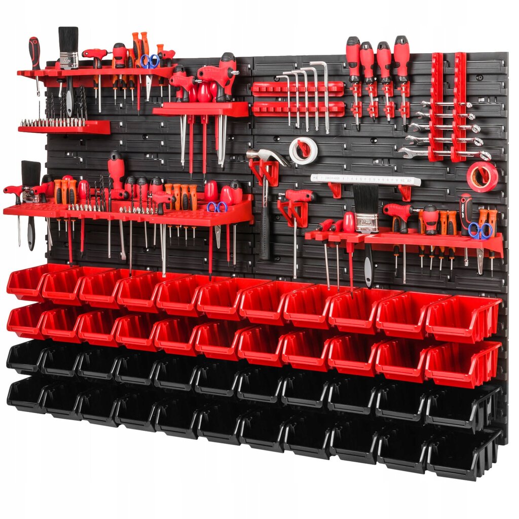Sienelė įrankiams su įvairiomis lentynomis Pafen 78x115cm цена и информация | Įrankių dėžės, laikikliai | pigu.lt