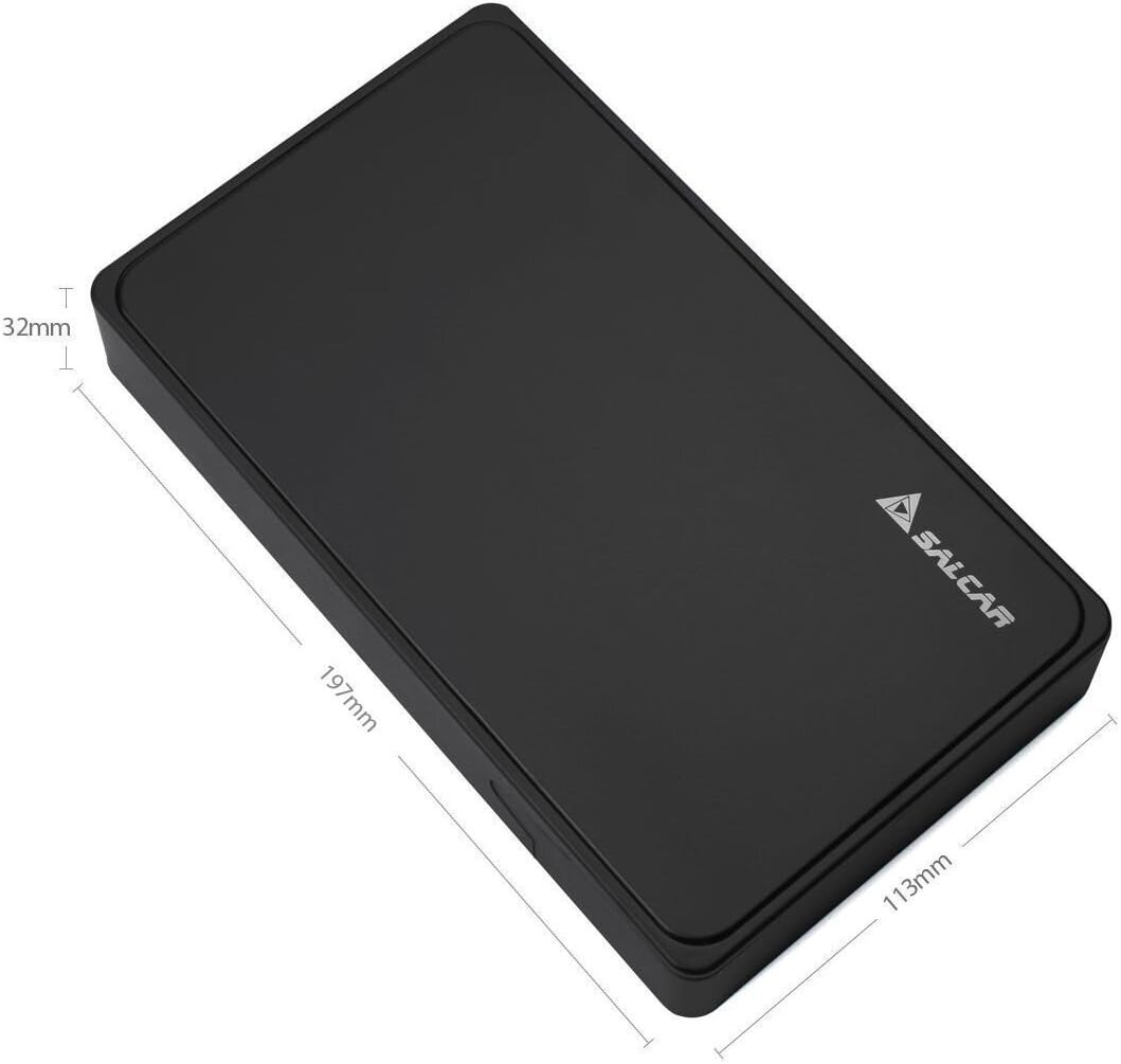 SALCAR USB 3.0 išorinio kietojo disko korpusas SSD ir HDD kietieji diskai su 12V 2A maitinimo šaltiniu kaina ir informacija | Išoriniai kietieji diskai (SSD, HDD) | pigu.lt