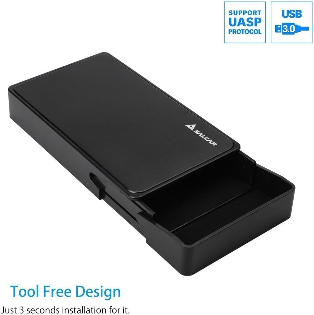 SALCAR USB 3.0 išorinio kietojo disko korpusas SSD ir HDD kietieji diskai su 12V 2A maitinimo šaltiniu цена и информация | Išoriniai kietieji diskai (SSD, HDD) | pigu.lt