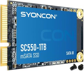 Syoncon SC550 mSATA SSD 1TB TLC 3D Nand Flash Sata III 6Gb/s kaina ir informacija | Vidiniai kietieji diskai (HDD, SSD, Hybrid) | pigu.lt