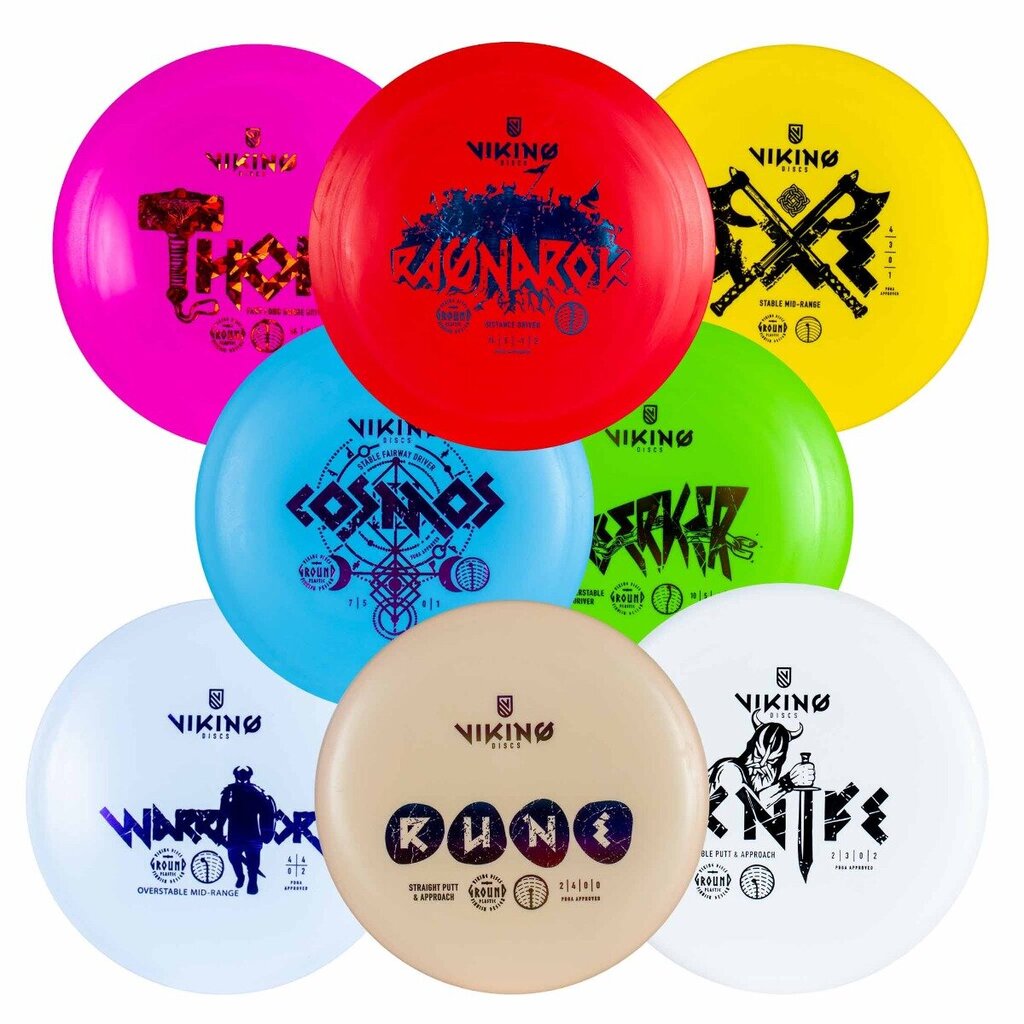 Disko golfo diskai Viking Discs Ground Set, įvairių spalvų kaina ir informacija | Diskgolfas | pigu.lt