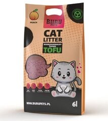 Biologiškai skaidus persikų kvapo kačių kraikas Bubu Pets Tofu, 2,5kg kaina ir informacija | Kraikas katėms | pigu.lt