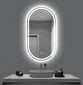LED sieninis veidrodis Rock, sidabrinis kaina ir informacija | Vonios veidrodžiai | pigu.lt