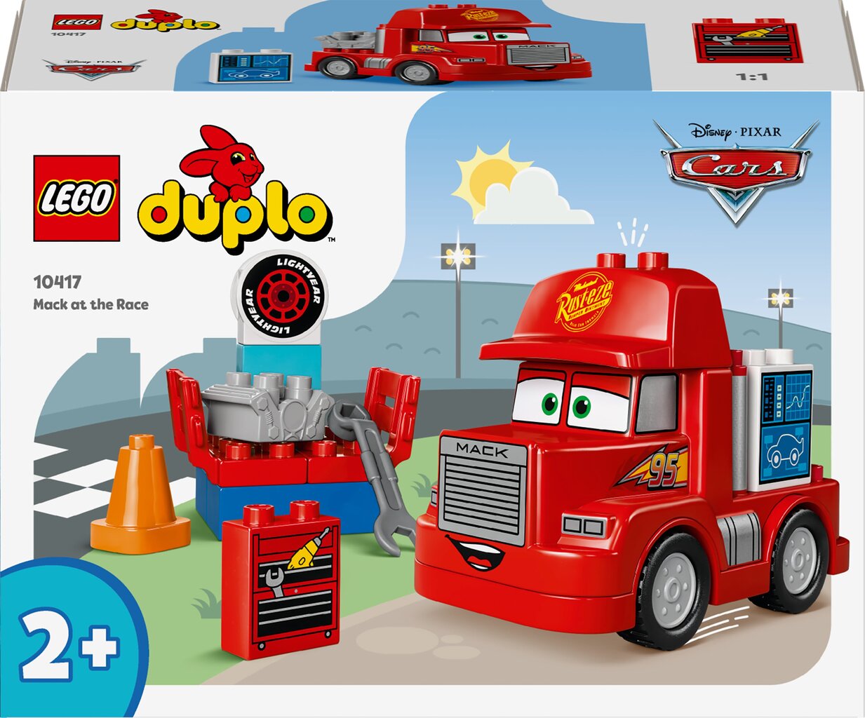 10417 LEGO® DUPLO Disney ir Pixar Ratai Makas lenktynėse kaina ir informacija | Konstruktoriai ir kaladėlės | pigu.lt