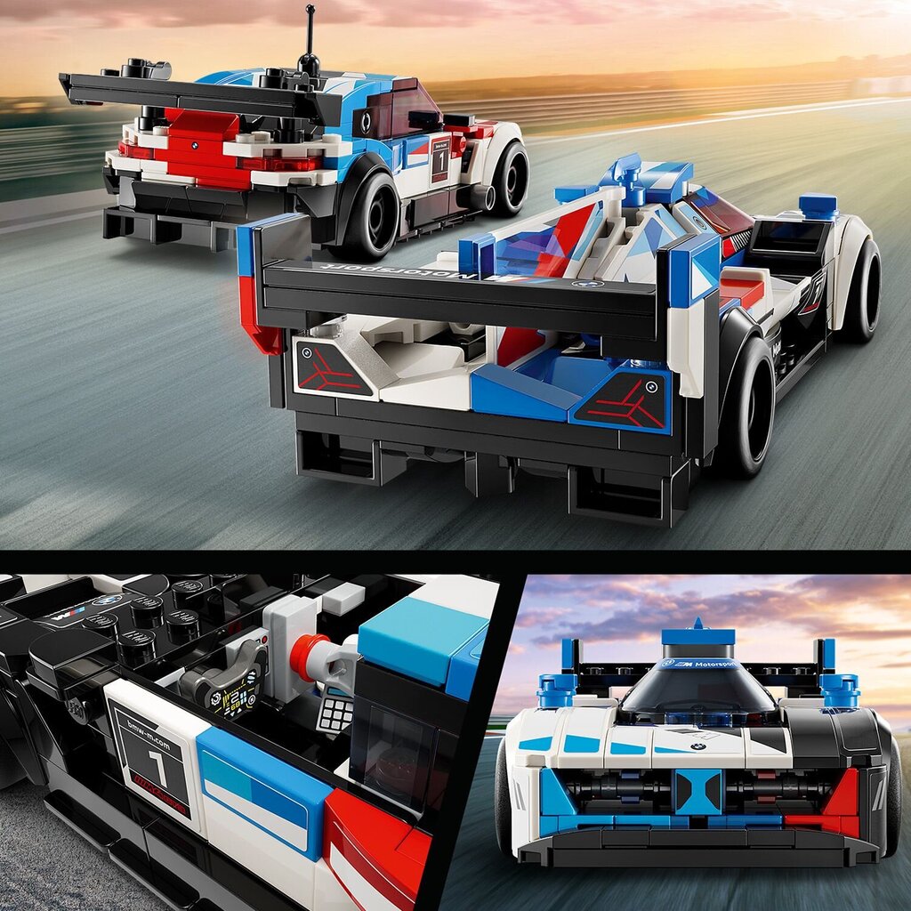 76922 LEGO® Speed Champions Lenktyniniai automobiliai BMW M4 GT3 ir BMW M Hybrid V8 цена и информация | Konstruktoriai ir kaladėlės | pigu.lt
