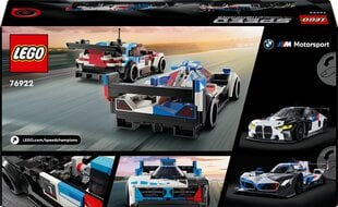 76922 LEGO® Speed Champions Гоночные автомобили BMW M4 GT3 и BMW M Hybrid V8 цена и информация | Конструкторы и кубики | pigu.lt